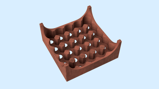 Vial Flaschen Halter 9 x 9 cm – stapelbar und passend für ISO Vials - DrucktWieNix -