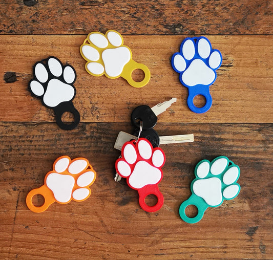 Hundepfote Schlüsselanhänger mit Einkaufswagenchip – Für Tierfreunde & Hundeliebhaber - DrucktWieNix - Schlüsselanhänger