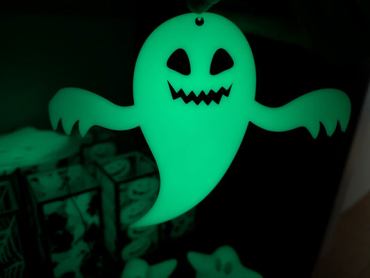 Leuchtende Halloween Geister – Selbstleuchtende Fensterdeko für Innen - DrucktWieNix - 