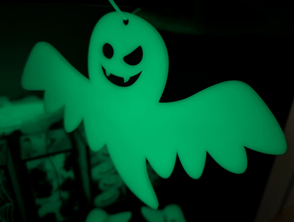 Leuchtende Halloween Geister – Selbstleuchtende Fensterdeko für Innen - DrucktWieNix - 