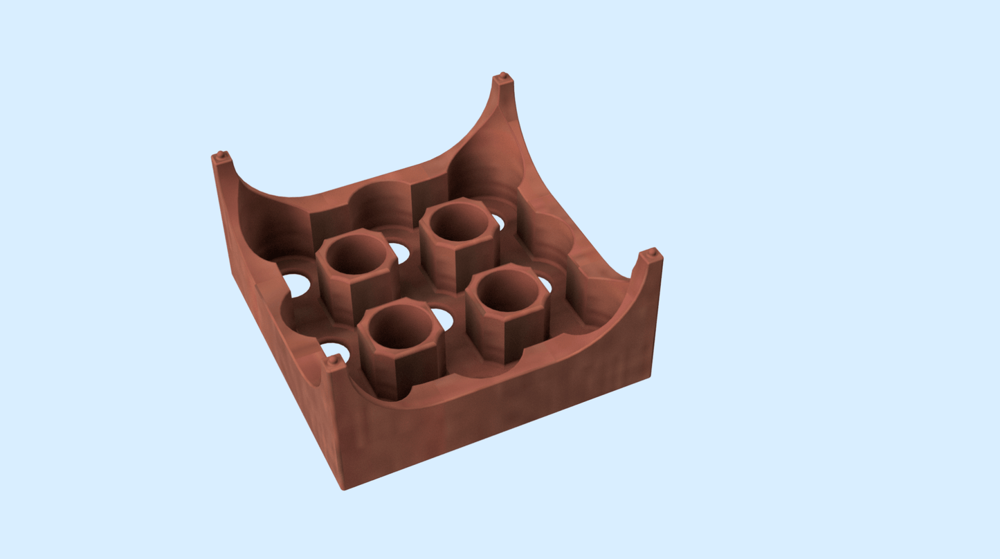 Vial Flaschen Halter 9 x 9 cm – stapelbar und passend für ISO Vials - DrucktWieNix - 